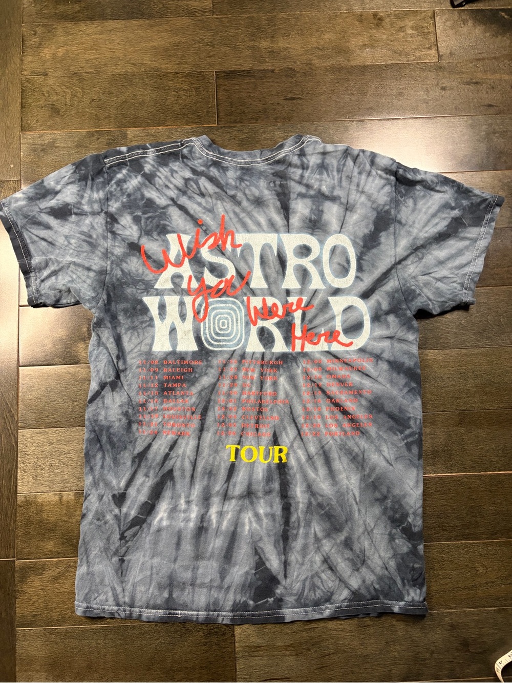 Astroworld Wish You Were Here Tie Dye Tour T-Shirt Travis Scott Size L